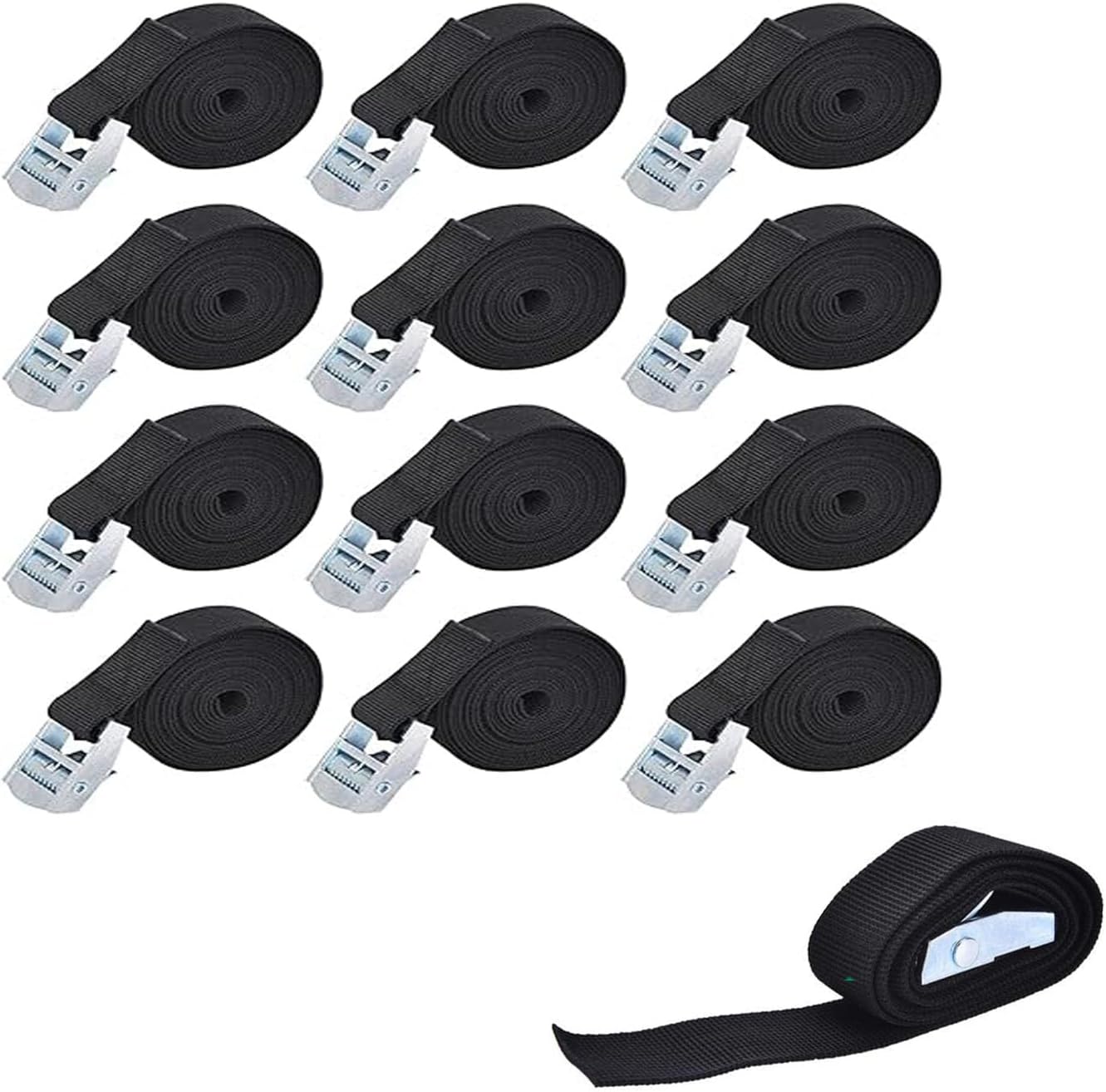 LxcshLjx 12Pcs Lashing Straps, 1M Ratchet Tie Down Straps with Buckle
