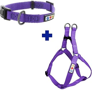 Pawtitas Value Bundle Set | Small Dog Harness + Small Dog Collar – Purple Set