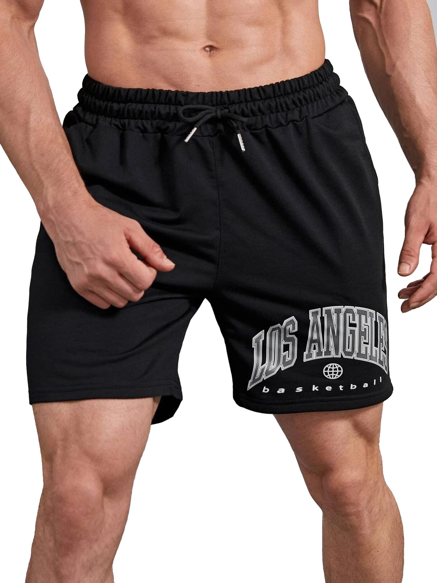 JC JUMP CUTSJump Cuts Printed Mens Black and White Polyester Slim Fit Shorts