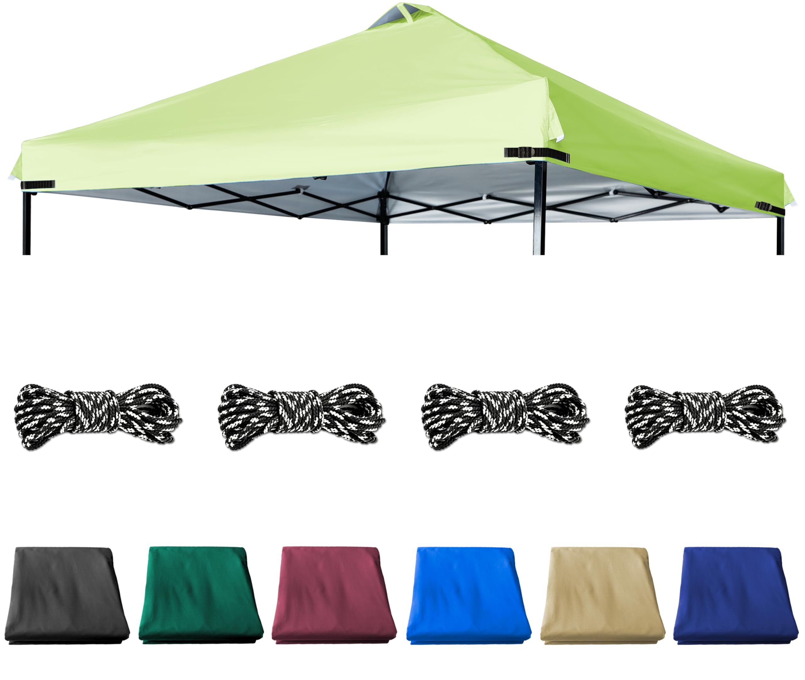 Canopy Replacement Top Silver Coated with Air Vent Upgraded Adjustable Straps for Most 10x10 Straight Leg Frame, (Grass Green)-image-18