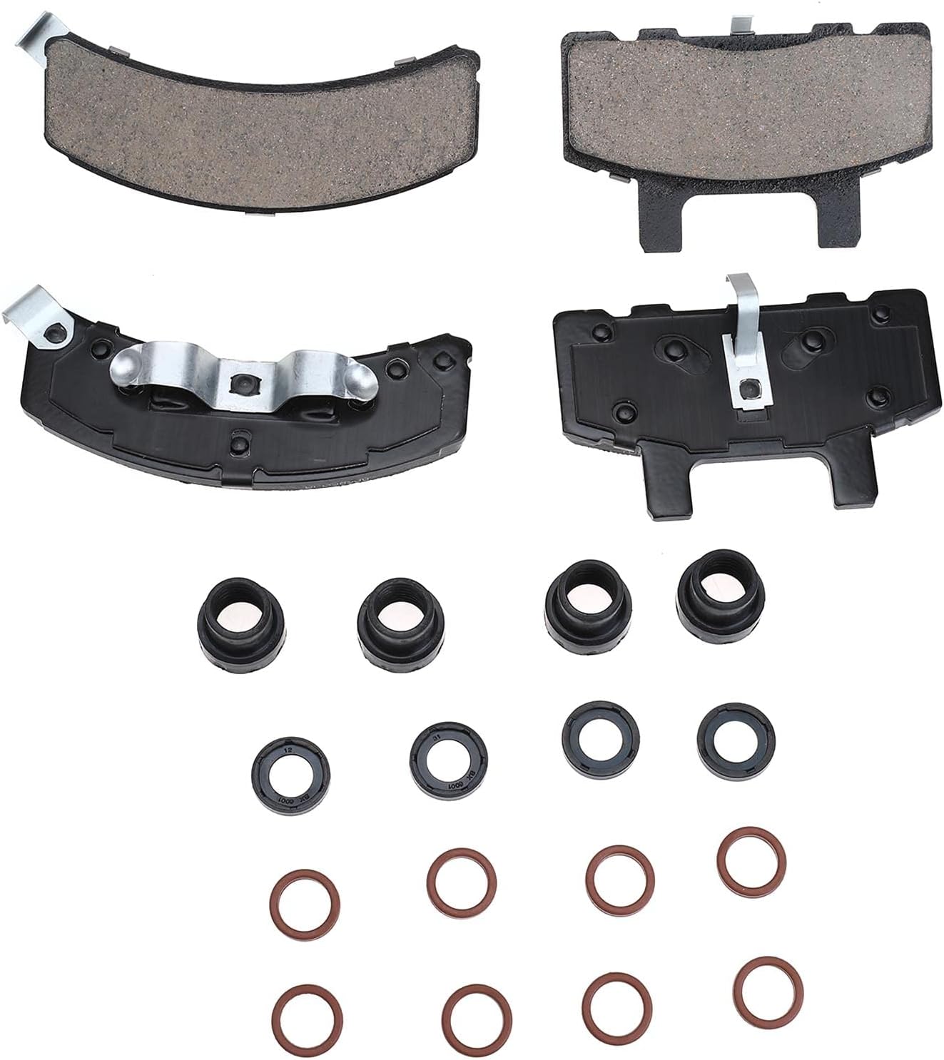 A-Premium Front Ceramic Brake Pads Set Compatible with Cadillac, Chevy, Dodge and GMC Models - Silverado, Tahoe, Yukon, Blazer, Escalade, Fleetwood, K1500, Ram 1500, Express 1500, Astro