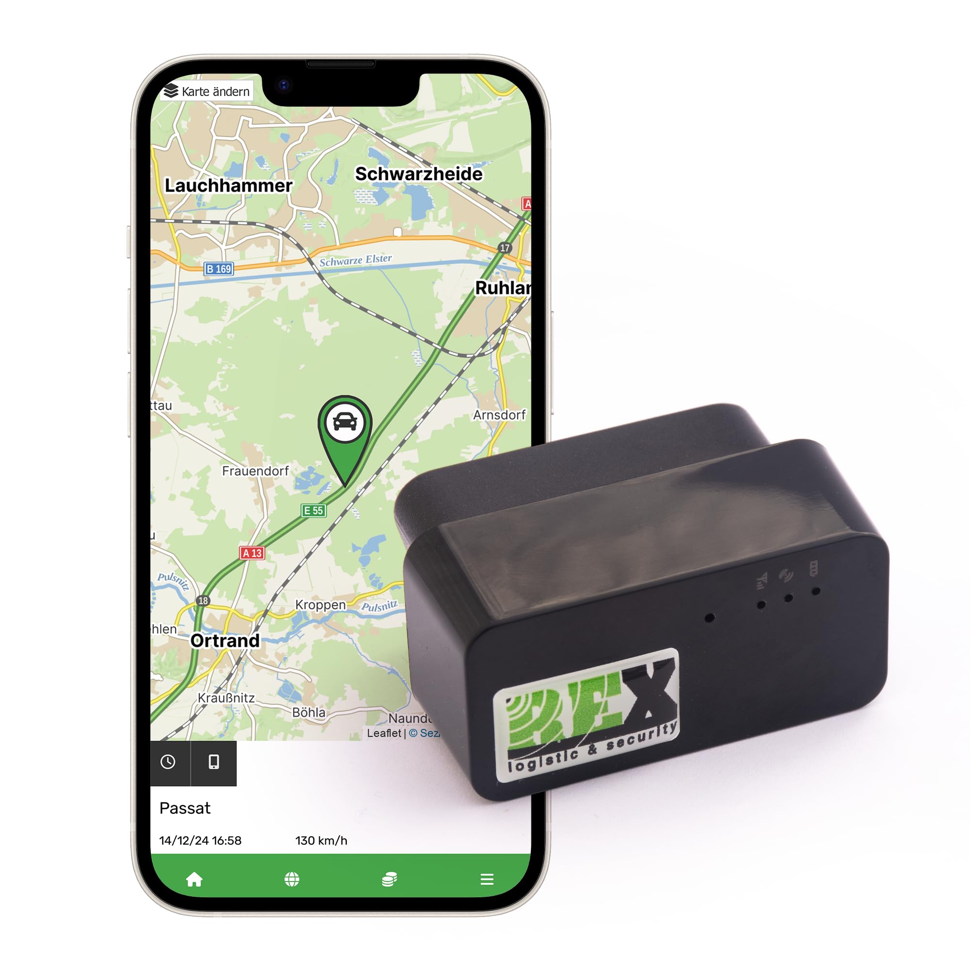 REX Link OBD2 GPS Tracker Auto 4G - Localizzatore GPS OBD2 con scheda SIM, localizzazione in tempo reale tramite app (Android e iOS), dispositivo di localizzazione del veicolo per veicoli con