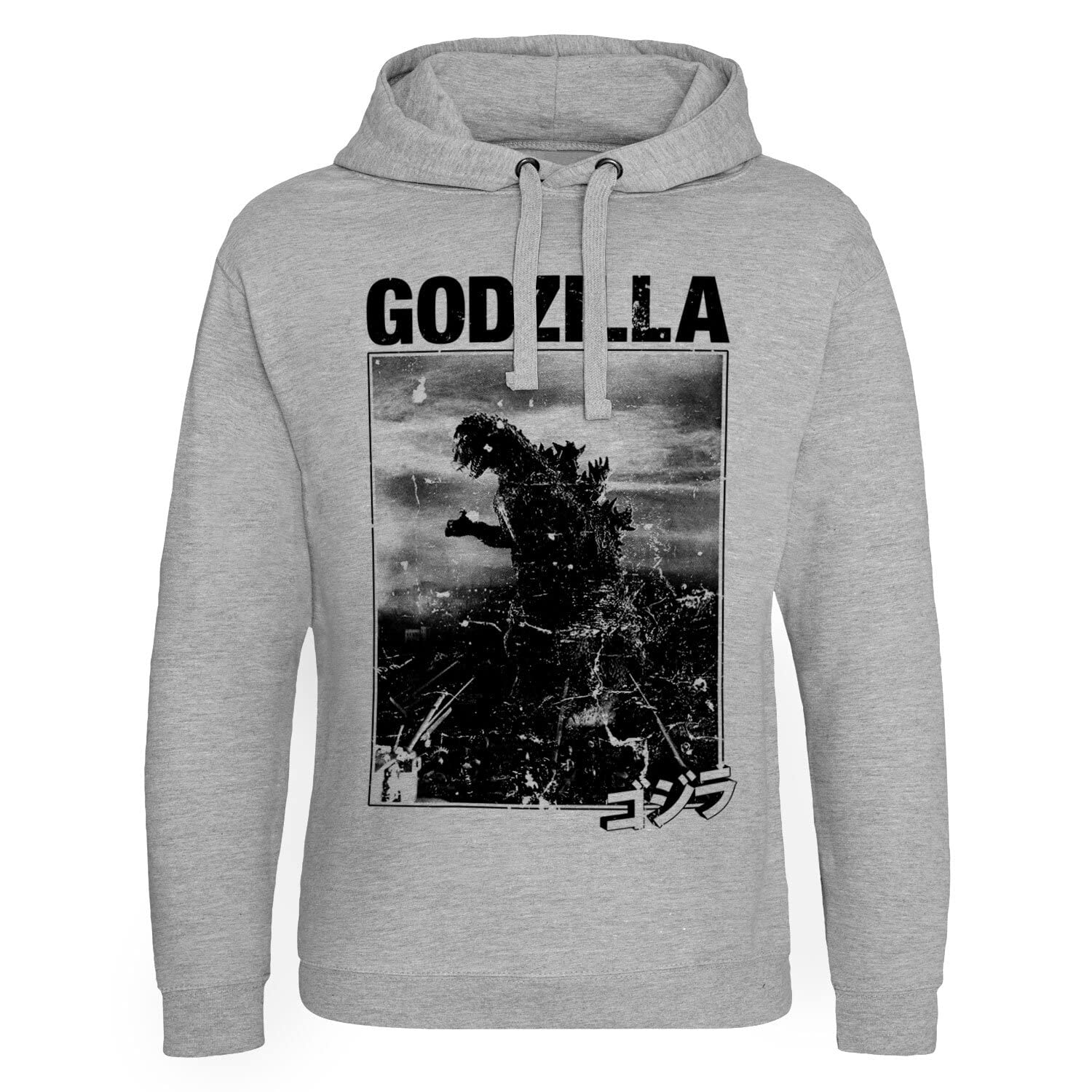 Godzilla Officially Licensed Vintage Epic Hoodie (Heather Grey), XX-Large