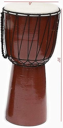 Miniatura 11 de Tambores Djembe Drum Djembe es un tambor de copa cubierto de piel de cabra con cuerda, tocado por manos estilo África occidental (4x8) Diseñado