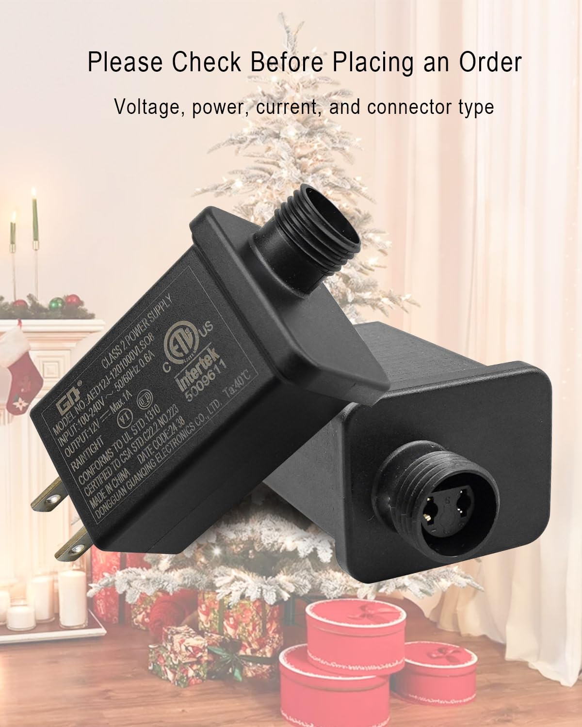 4-Pack Replacement Power Adapters For Yard Inflatables - 12V 1.5A Class 2 Transformer, US Plug, For Halloween & Christmas Lights - View #10