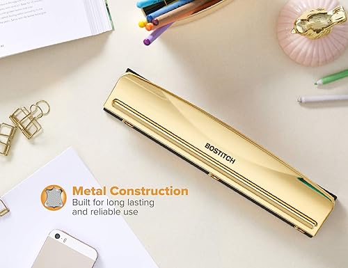 Miniatura 5 de Bostitch Perforadora de 3 agujeros, 12 hojas Perforadora,Plateado,Plateado, paquete de 2,https://www.amazon.com/dp/undefined