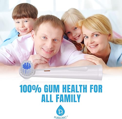 Miniatura 5 de Pursonic Cabezales de cepillo de dientes eléctricos giratorios, paquete de 8 cabezales de cepillo de dientes eléctricos de repuesto para cuidado de