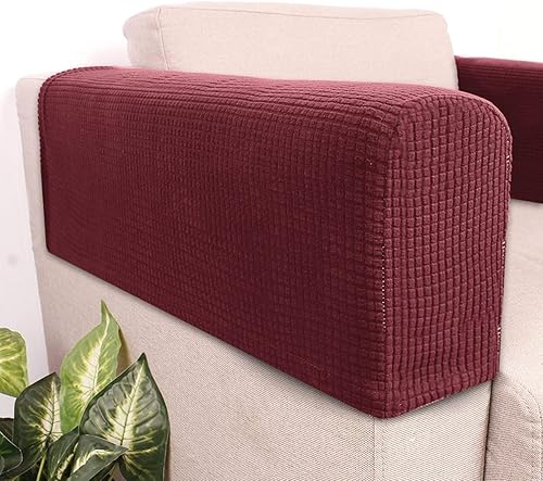 Miniatura 5 de SEWACC Fundas elásticas para reposabrazos de sofá, fundas antideslizantes para reposabrazos de sofá, protectores de brazos para sillas, sofá (negro)