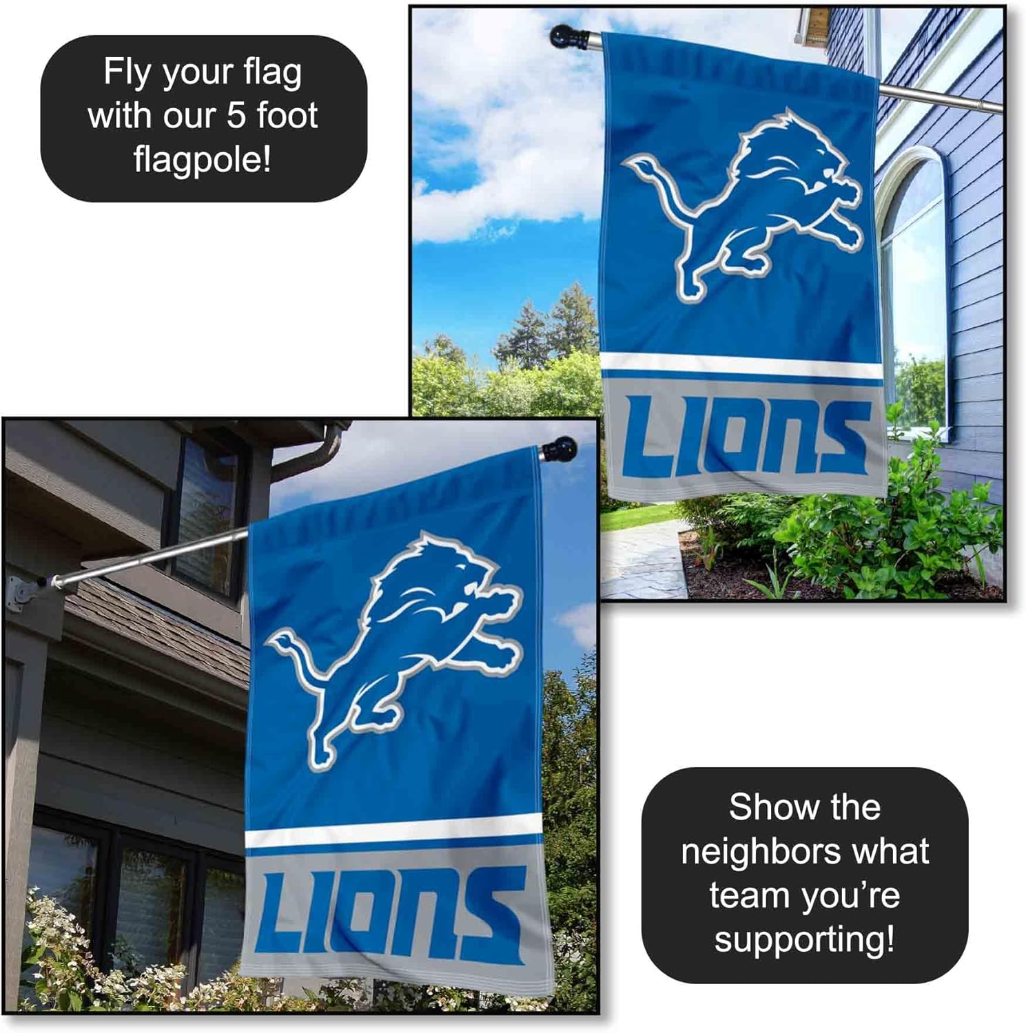 Detroit Lions Double Sided House Flag - Image 4