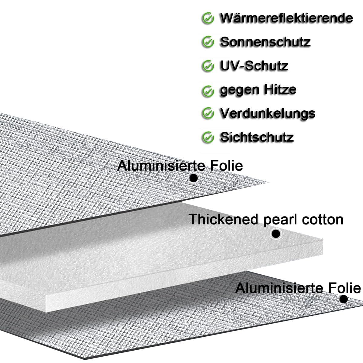 Aluminium Fensterfolie Sonnenschutz, Wärmeisolierung Folie für Fenster mit Saugnapf, Hitzeschutzfolie gegen Sonne für Zuhause Dachfenster und Mietwohnung (90 * 100CM)