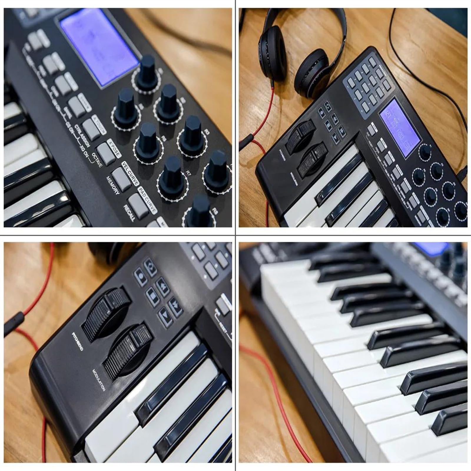 Tragbarer USB-Tastatur-Controller Mit 49 Anschlagdynamischen Tasten, 8 RGB-Pads Mit Bunter Hintergrundbeleuchtung Und USB-Kabel Tragbares Elektronisches Klavier