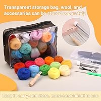 Vista 3 de SOCNITC Kits de fieltro de aguja de 45 colores para principiantes, suministros de fieltro de aguja con herramientas, kits de inicio de fieltro