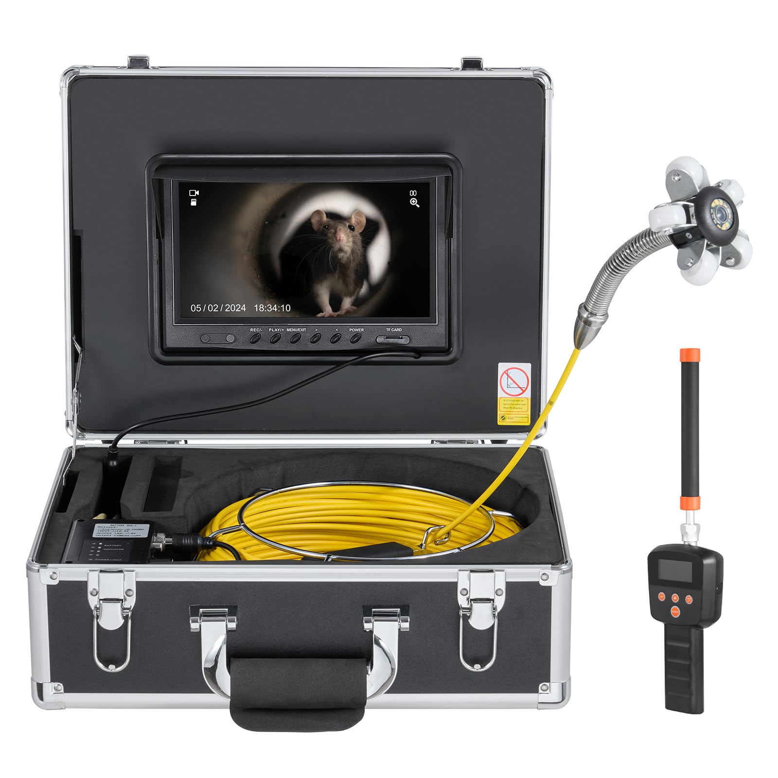 Happybuy 165 ft/50 m Sewer Camera with 512Hz Locator, 9