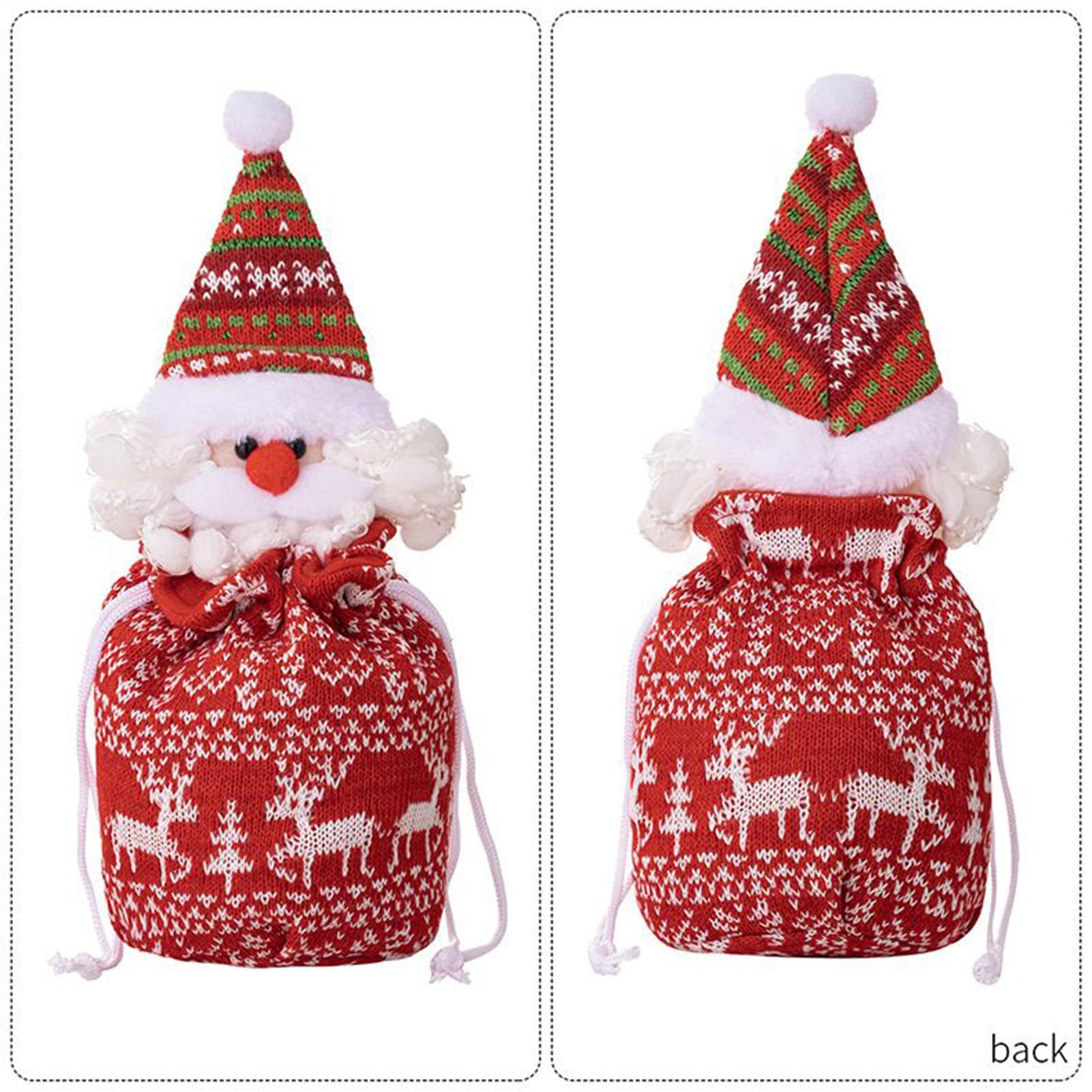 Bolsas De Navidad Con Cordón 4 Piezas Sacos De Santa Reno Muñeco De Nieve Y