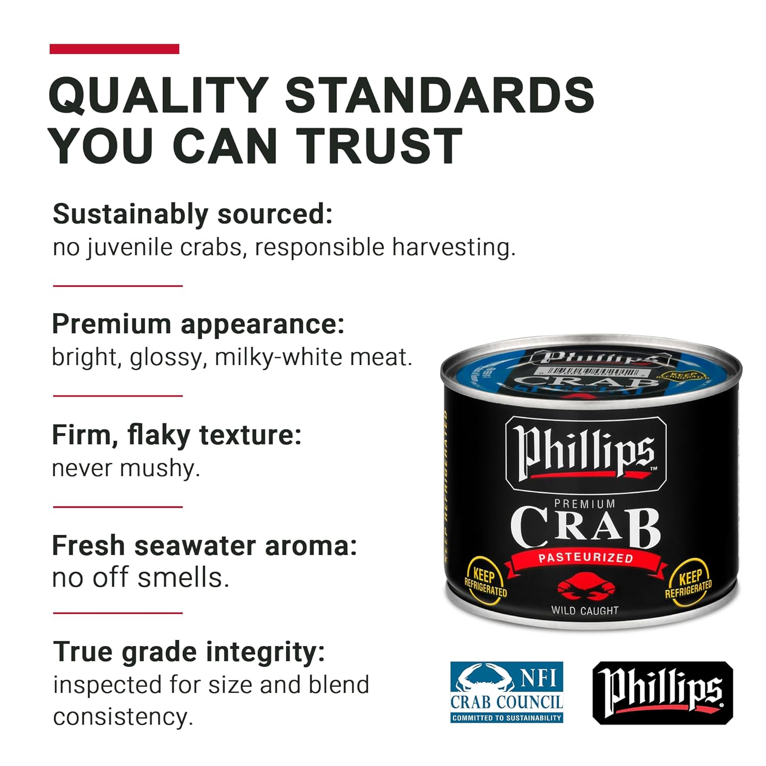 Phillips Special Crab Meat 16oz Cans, 4 Pack – Pasteurized Wild Caught Crabmeat, Blue Swimmer, Fully Cooked Canned Meat for Crab Cake, Salads & Seafood Dishes
