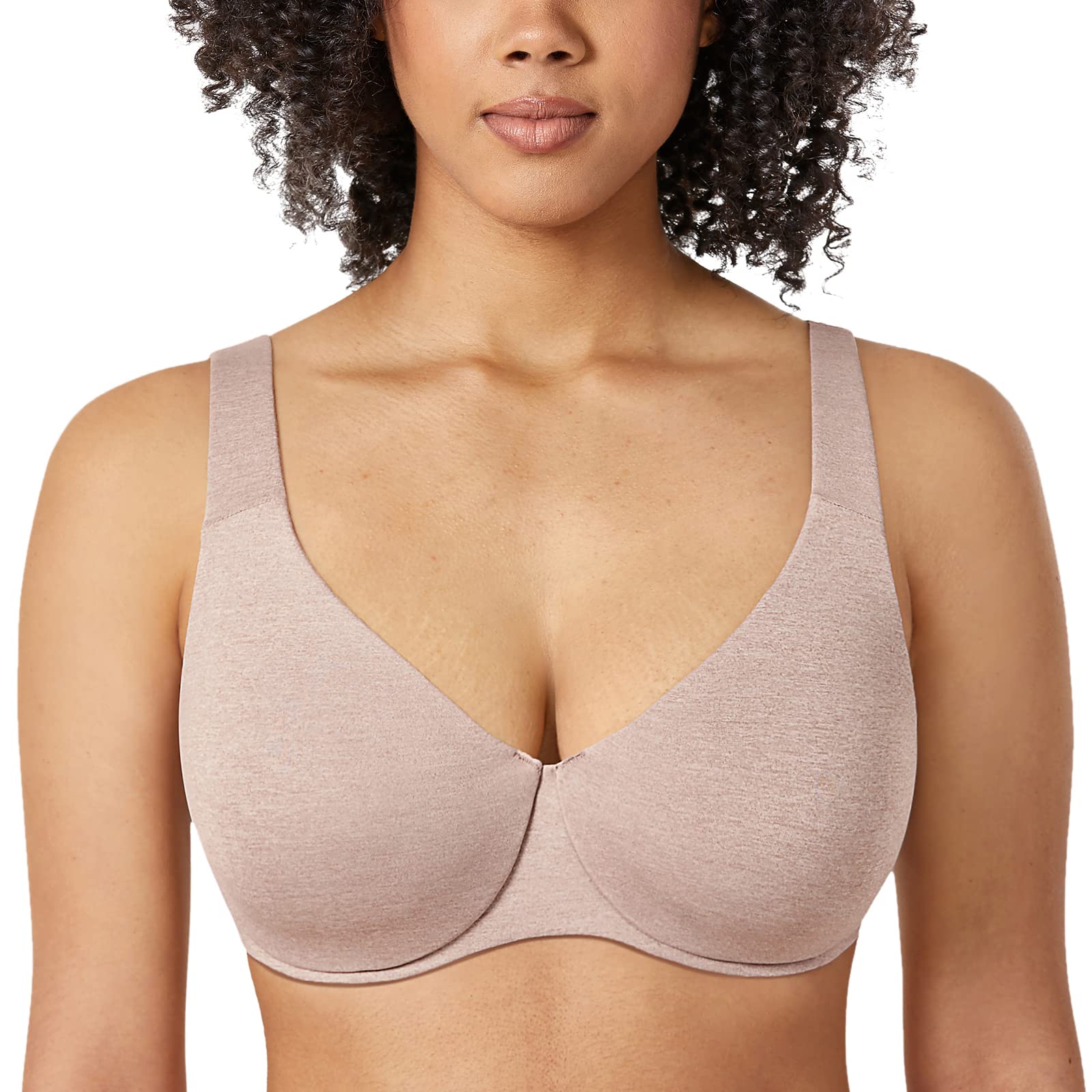 DELIMIRAWomen's Plus Size Bras Minimizer Seamless Underwire Unlined Cup