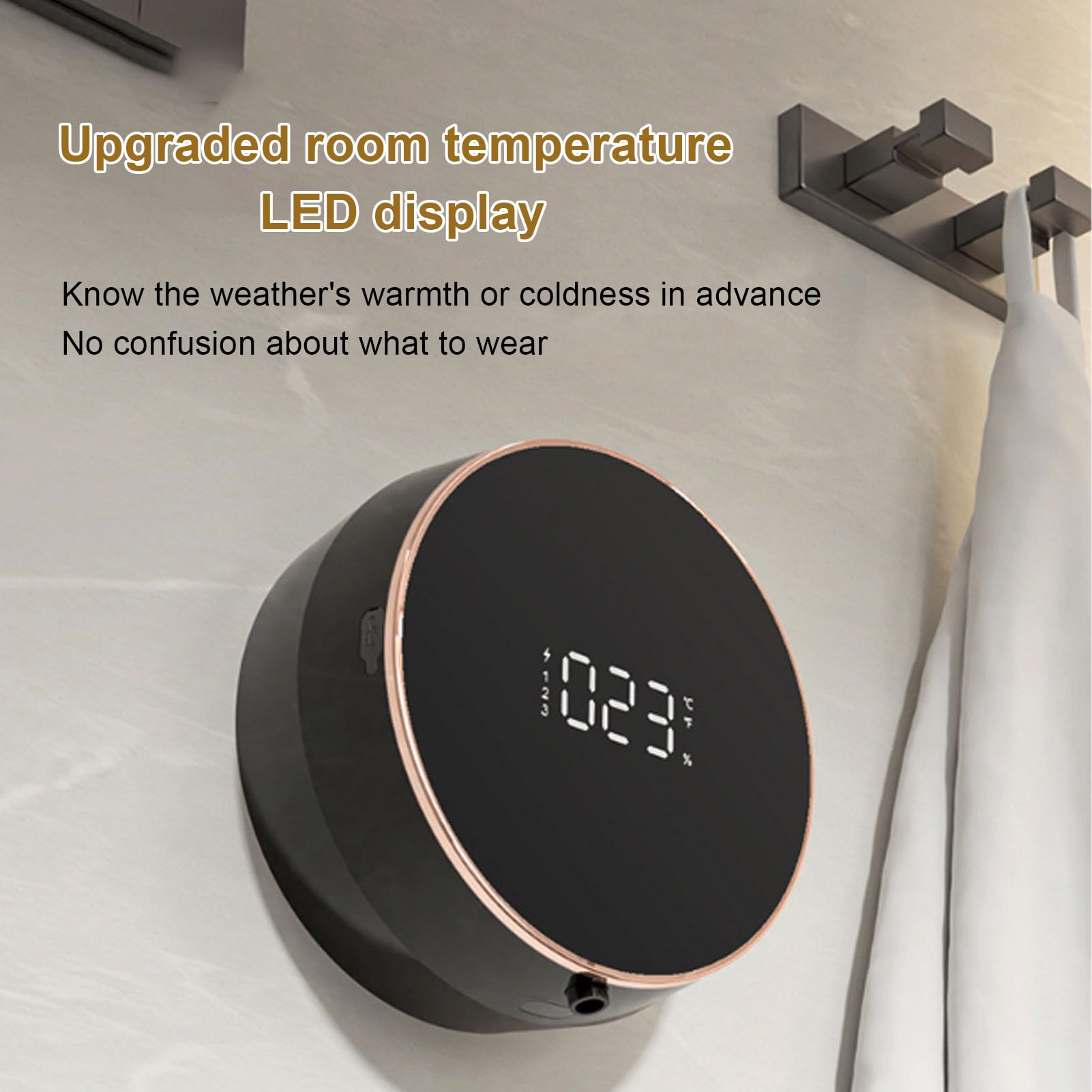 Focket Dispenser Automatico di Sapone Liquido, Dispenser di Sapone per le Mani con Sensore a Batteria da 260 Ml Montato a Parete di Elettrico con Prevenzione dei Rifiuti USB Ricaricabile per il
