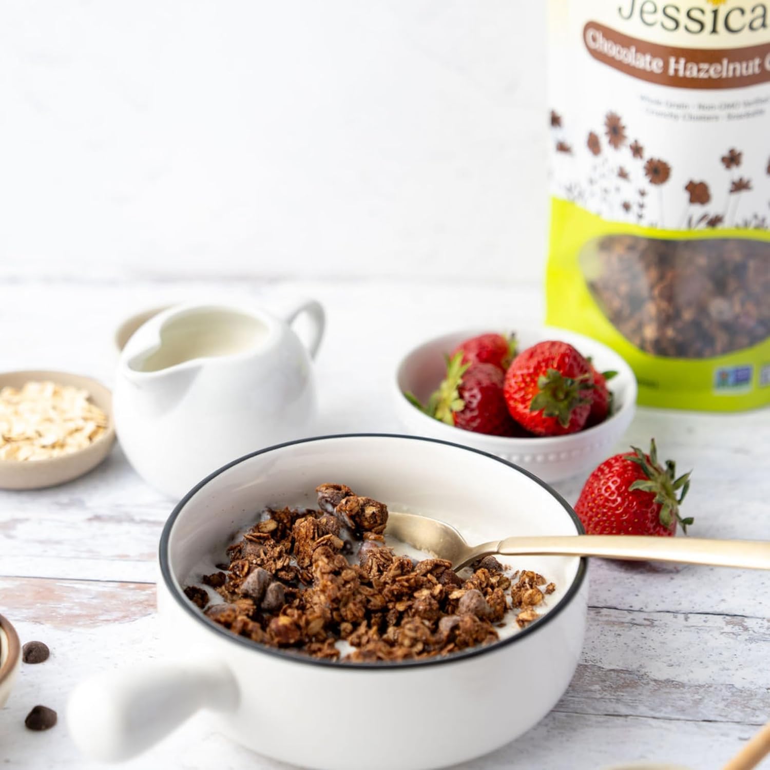 Jessica’s Chocolate Hazelnut Granola - Handmade, Non-GMO, Gluten-Free, Whole Grain, 11oz (3 Pack)