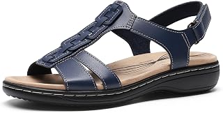 DREAM PAIRS Women's Thong T-strap Orthotic Flat Sandals | Arch support, Adjustable hook-loop, Stain-resistant easy-clean PU, Anti-slip outsole, versatile matching for summer wear