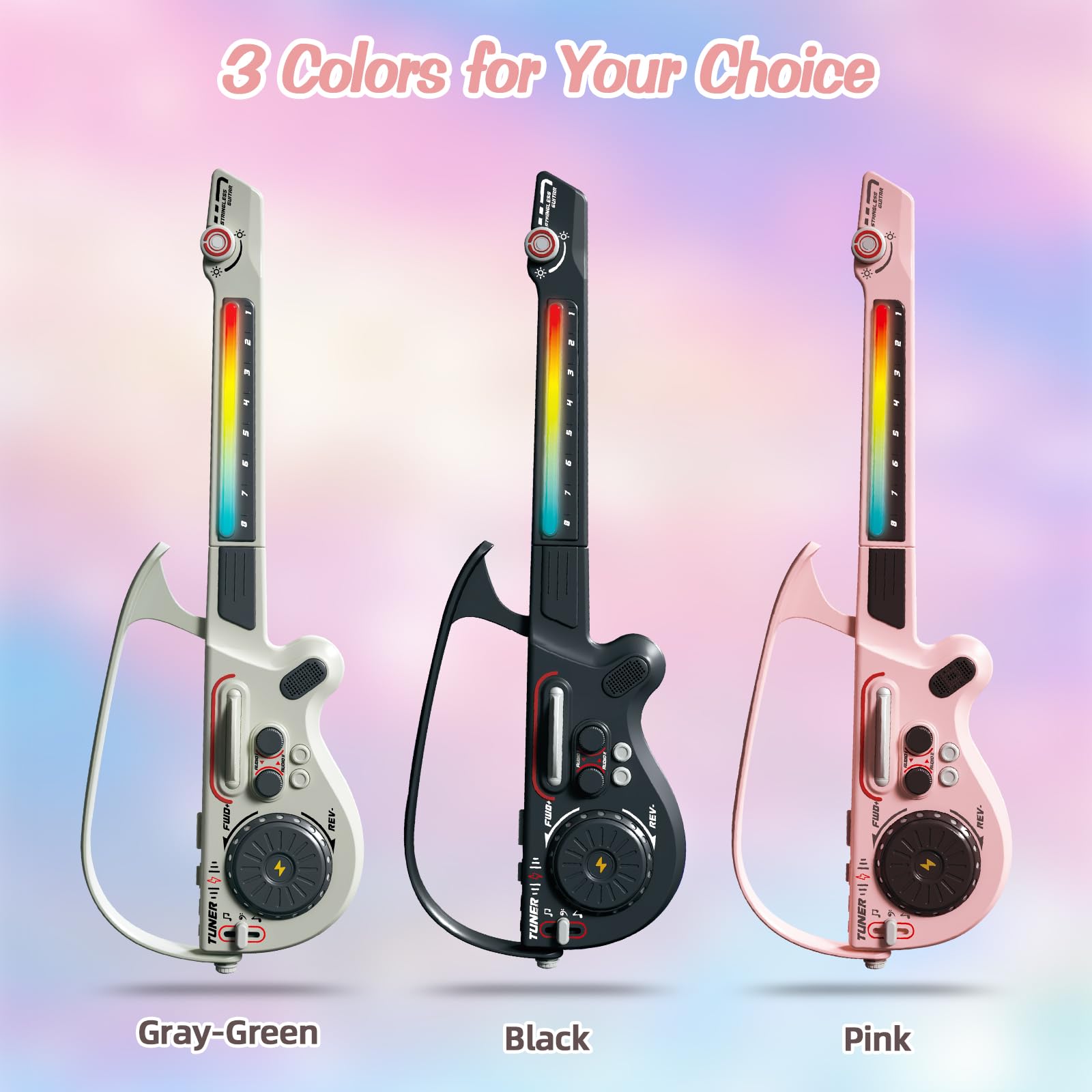 RedCrab Children's Musical Guitar Play Set, Kid Electric Smart Stringless Guitars with DJ Turntable, Bluetooth & Lights - Image 3