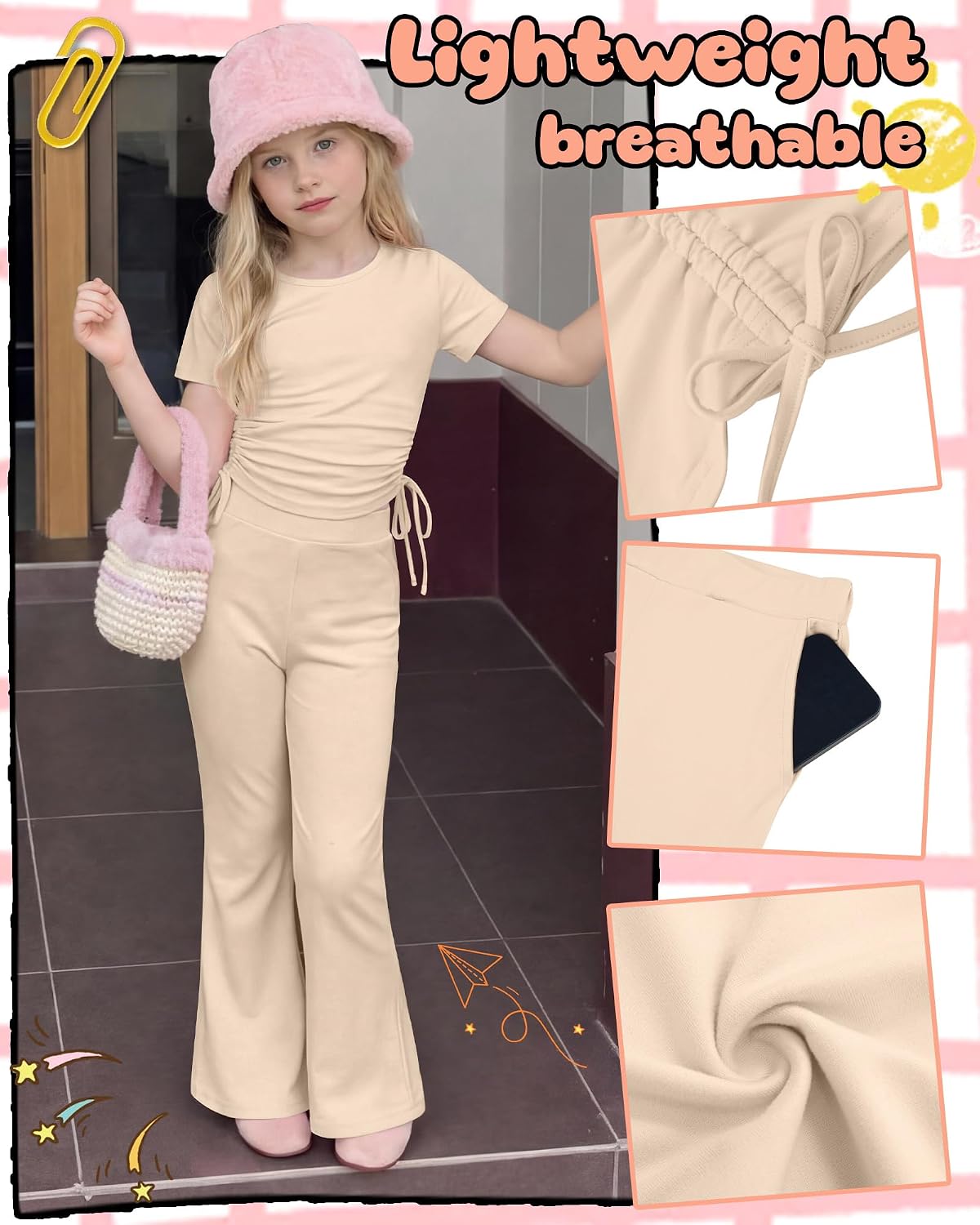 Girls' 2 Piece Short Sleeve Outfits image 5