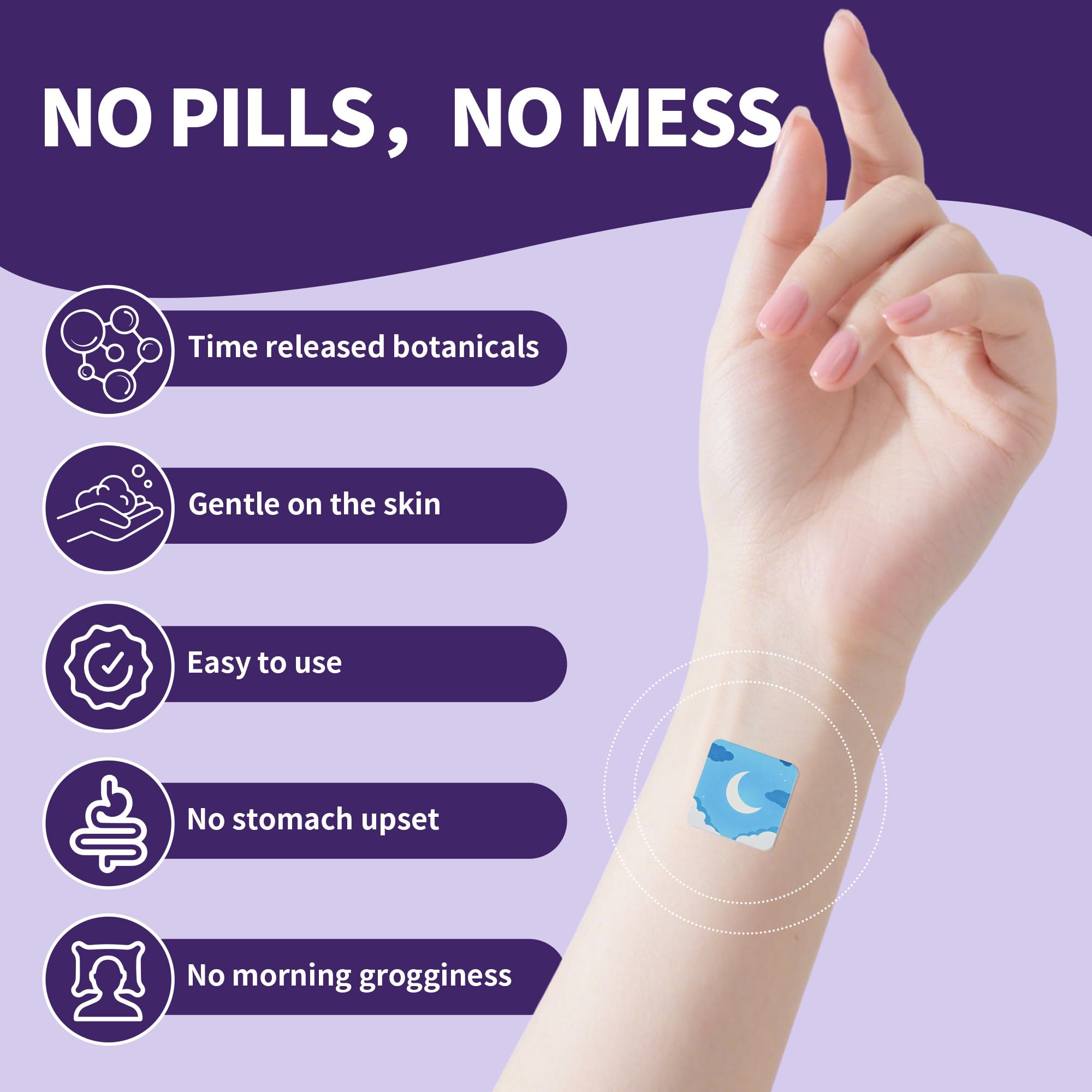 60ct Extra Strength Sleep Patches for Adults All Natural, Easy to Use, Sleep Patches Stickers for Men & Women, 8-Hour Lasting & Cruelty Free — Amazon image 6