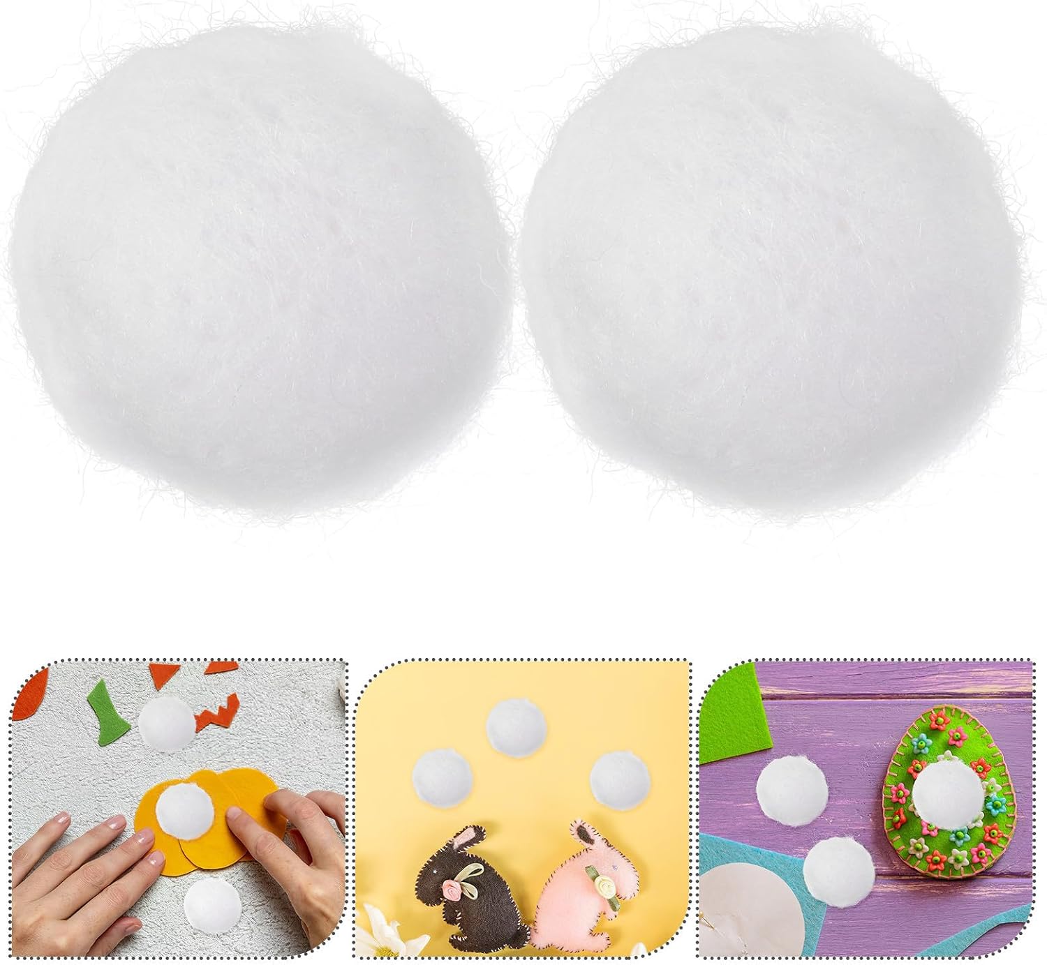 ORFOFE 20pcs White Wool Felt Balls for Crafts, Versatile Handmade Pom Pom Balls Foam Core, Comfortable and Sturdy Decorative Woolen Beads for DIY Projects and Home Decorations