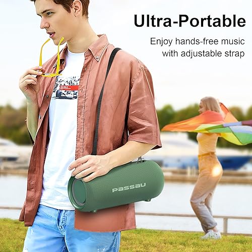 Miniatura 4 de Passau Altavoces Bluetooth portátiles de 40 W, sonido estéreo alto máximo, radiadores pasivos, graves profundos, reproducción durante todo el día,