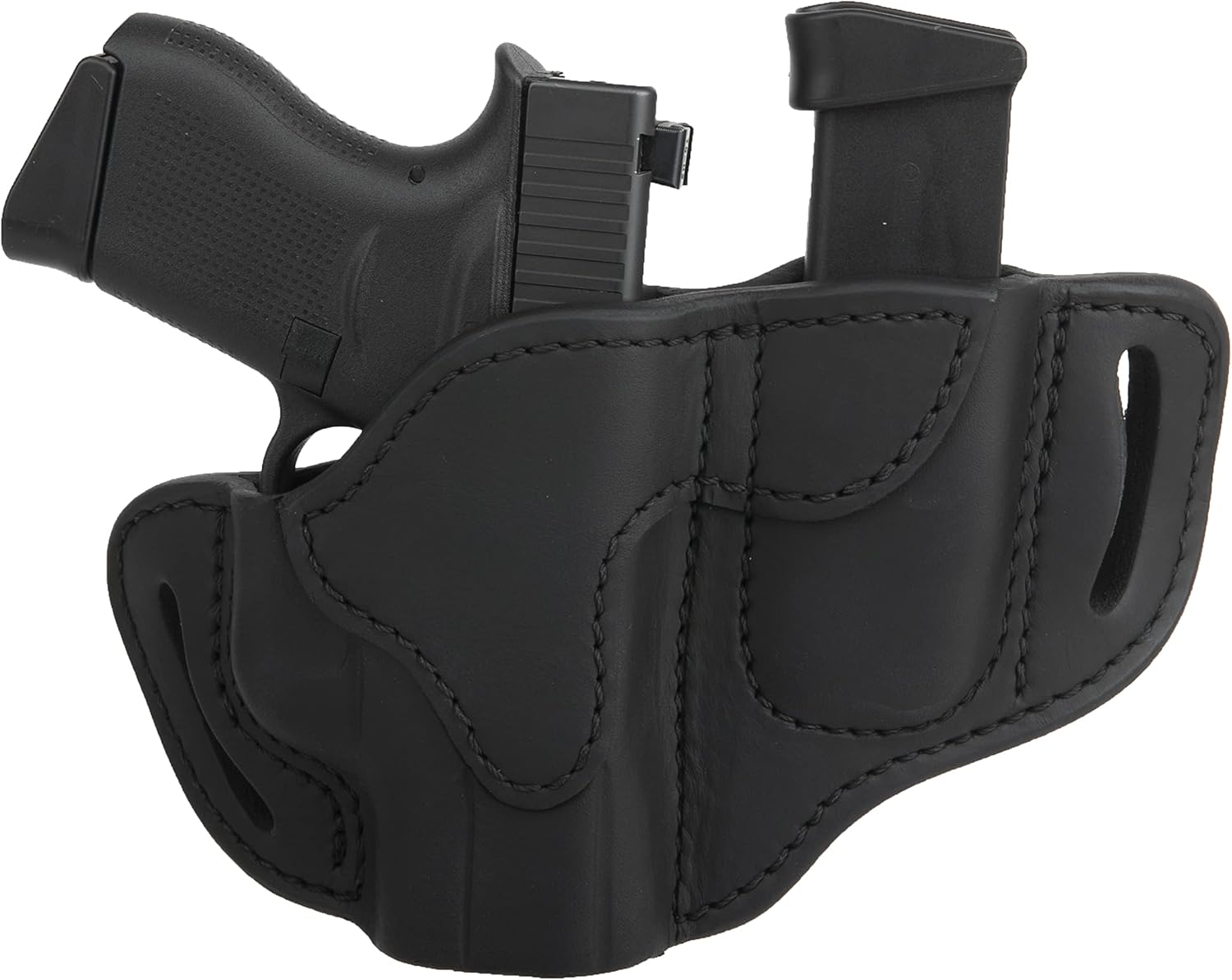 1791 Gunleather G43 Holster, OWB Leather Gun and Mag Holster for Belts. Compatible with Glock 43, Ruger LC9, SR22, Kimber Micro, Hellcat OSP and Others.