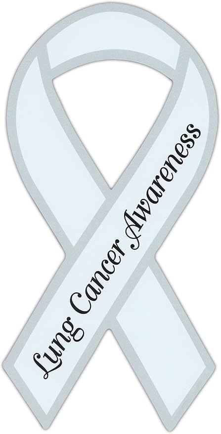 Ribbon Shaped Awareness Support Magnet - Lung Cancer - Cars, Trucks, SUVs, Refrigerators, Etc.