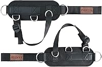 Vista 2 de Correa de tobillo para máquina de cable, accesorios de tobillo ajustables para gimnasio, ajuste cómodo, neopreno acolchado de acero con doble anillo