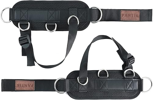 Miniatura 2 de Correa de tobillo para máquina de cable, accesorios de tobillo ajustables para gimnasio, ajuste cómodo, neopreno acolchado de acero con doble anillo