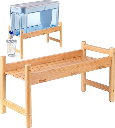 Miniatura 8 de ZPirates Soporte dispensador de agua, soporte para dispensadores de bebidas, jarras para encimeras, soportes de limonada, fiestas, bambú natural