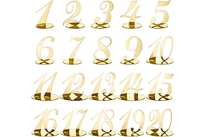 Blulu Table Numbers for Weddings, Receptions, and Events with Elegant Mirror Finish...
