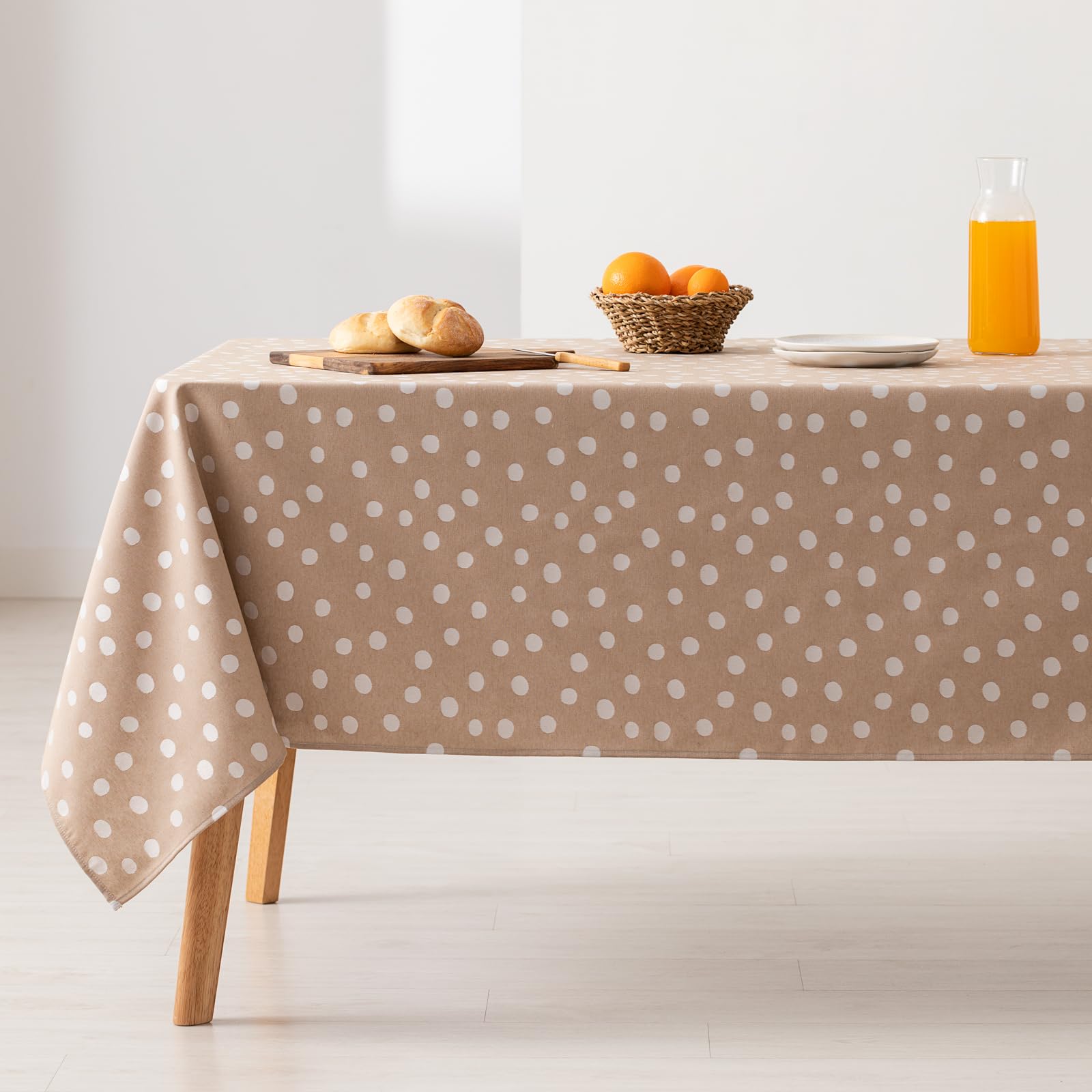GAMUSI Nappe Anti-tache Table Rectangulaire Jacquard Imperméable 140 X 300 Cm Toucher Tissu, Couleur Gris - Ring