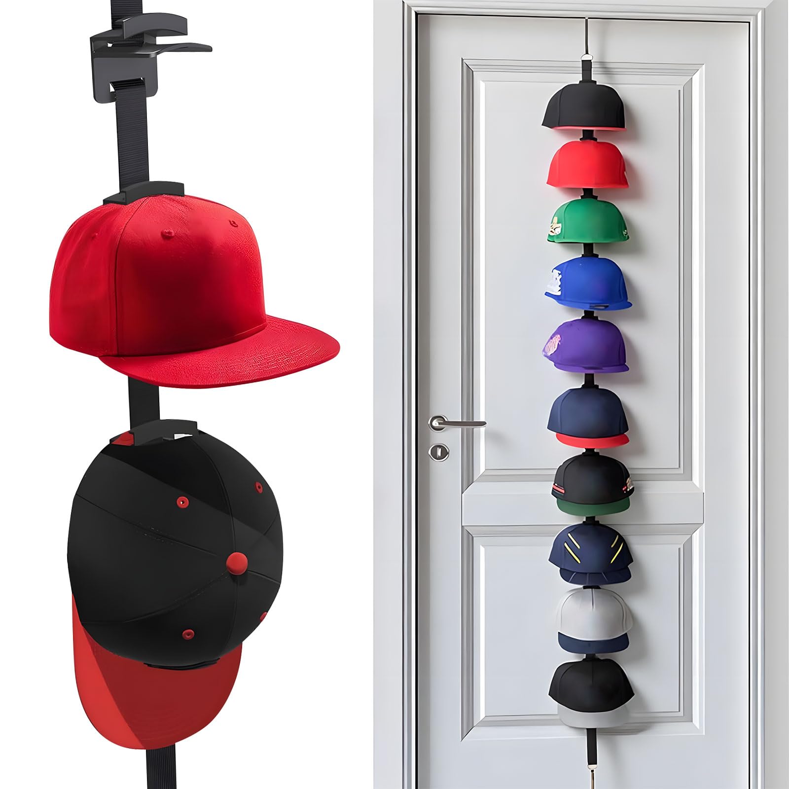 Msioytog Space Saving Over Door Hat Holder Modifiable Fasteners for Headpieces Denial Tools Installation Required Modifiable Hat Fasteners for Doors