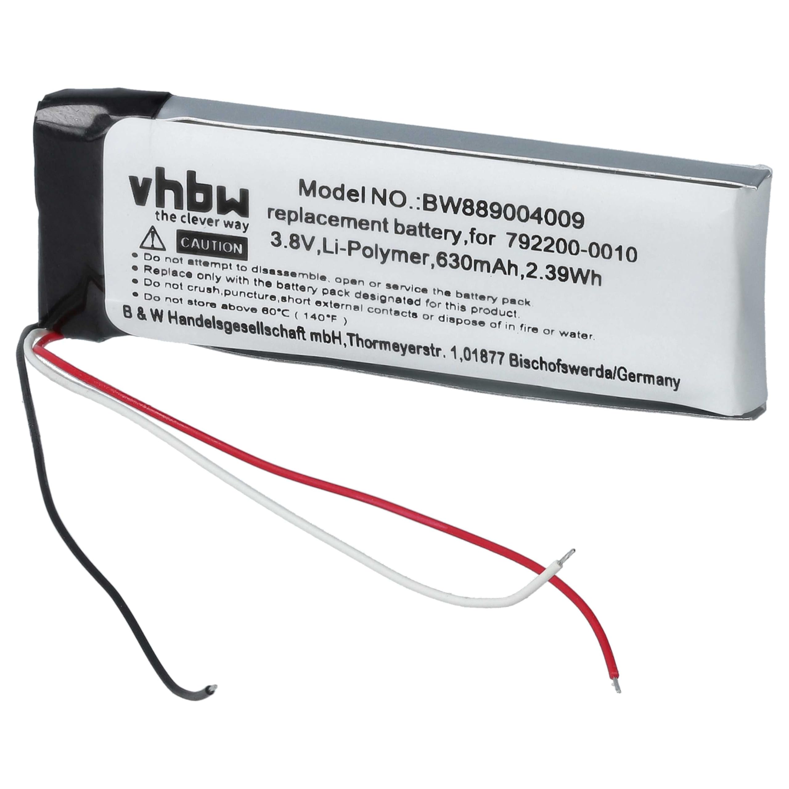 vhbw 1 x bateria do bezprzewodowych słuchawek dousznych Bose 792200-0010 (630 mAh, 3,8 V, Li-ion)