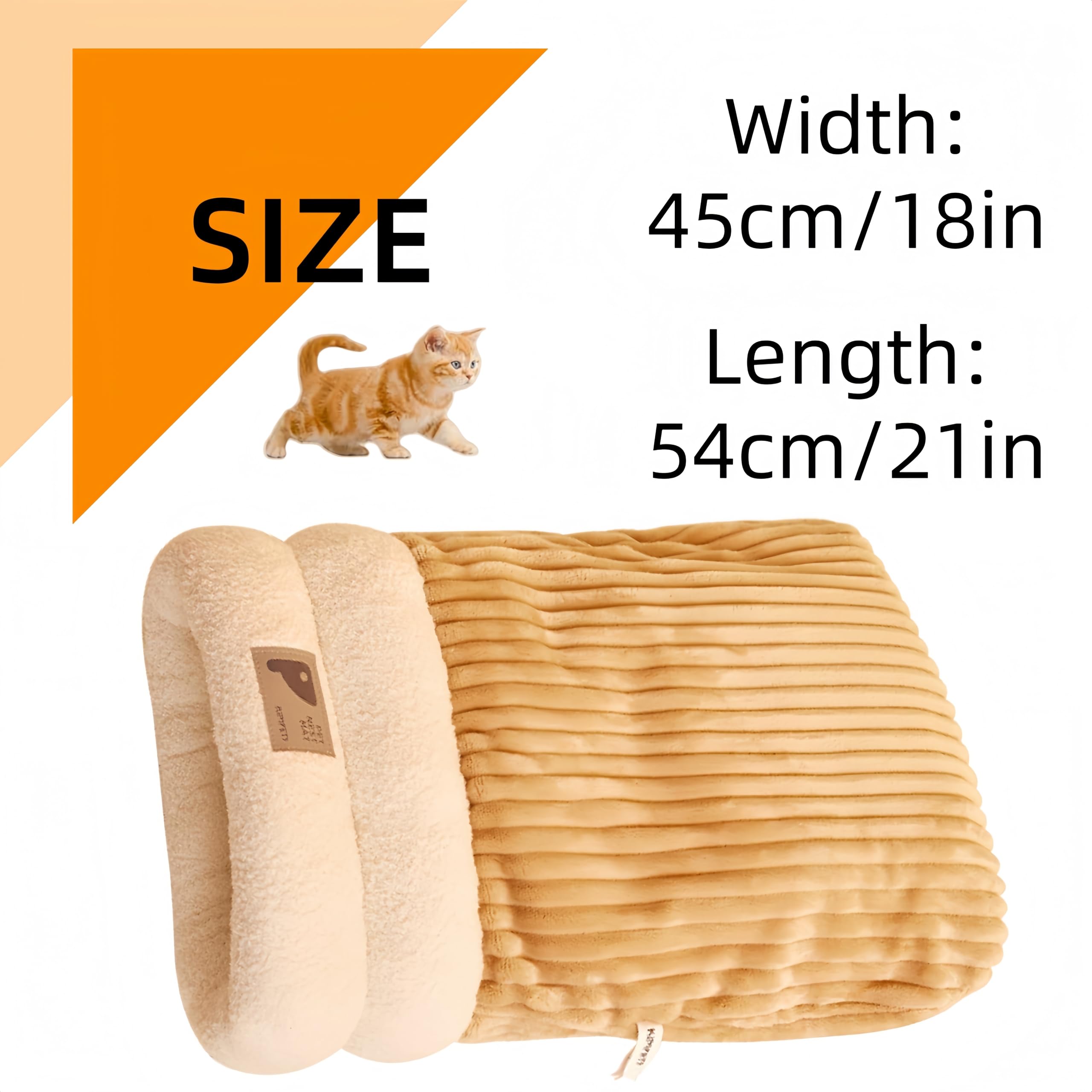 Pet Bed for Winter Pet Bed for Hauskatzen Genisch Cat Bed Cave Cat Sleeping Bag Warm Pet Bed Dog Bed Sleeping Bag Waschbarer Warmer Katzenschlafsack - Braun