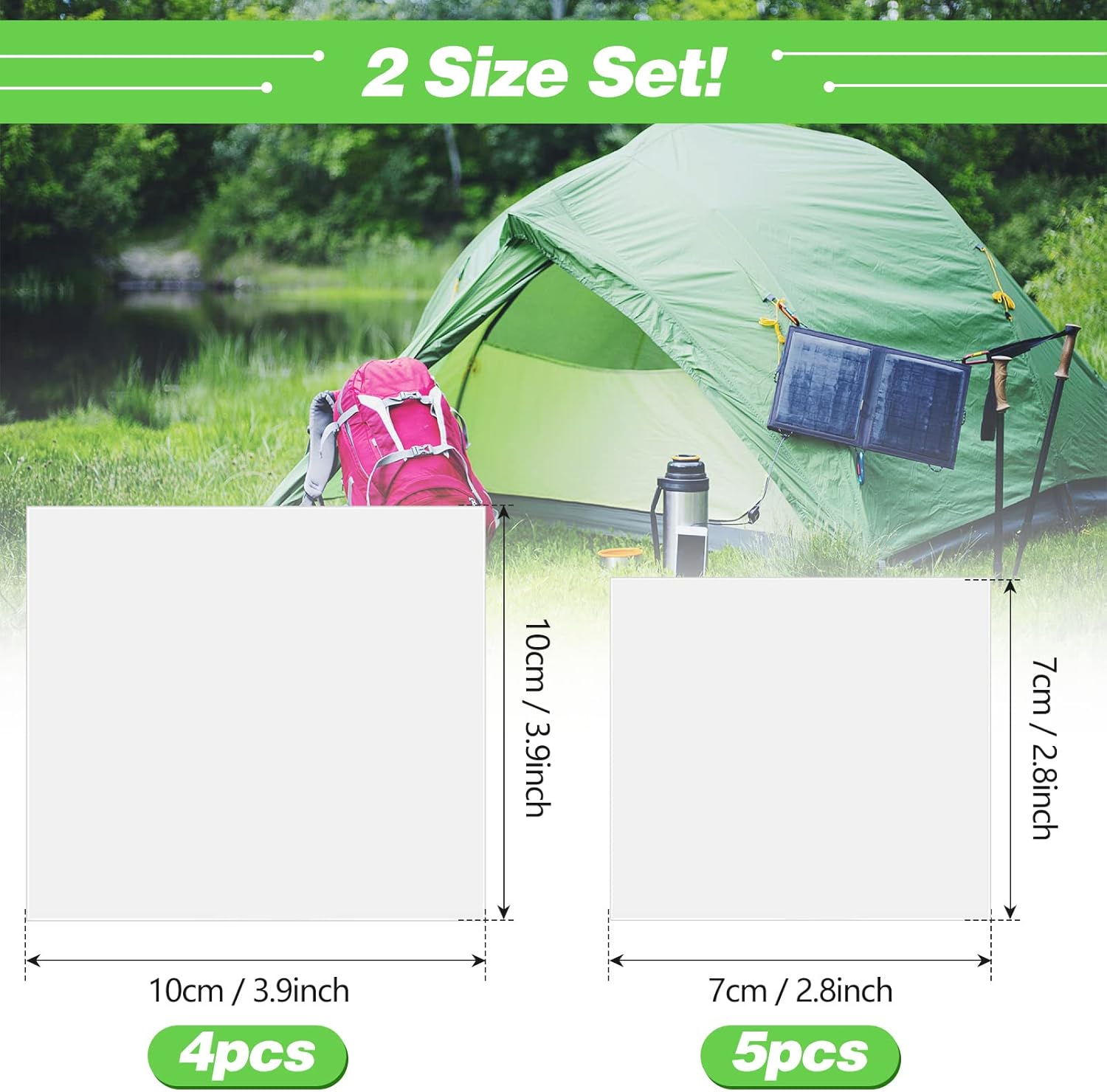 9 Pcs Clear Waterproof Tent Repair Kit Air Bed Puncture Repair Kit