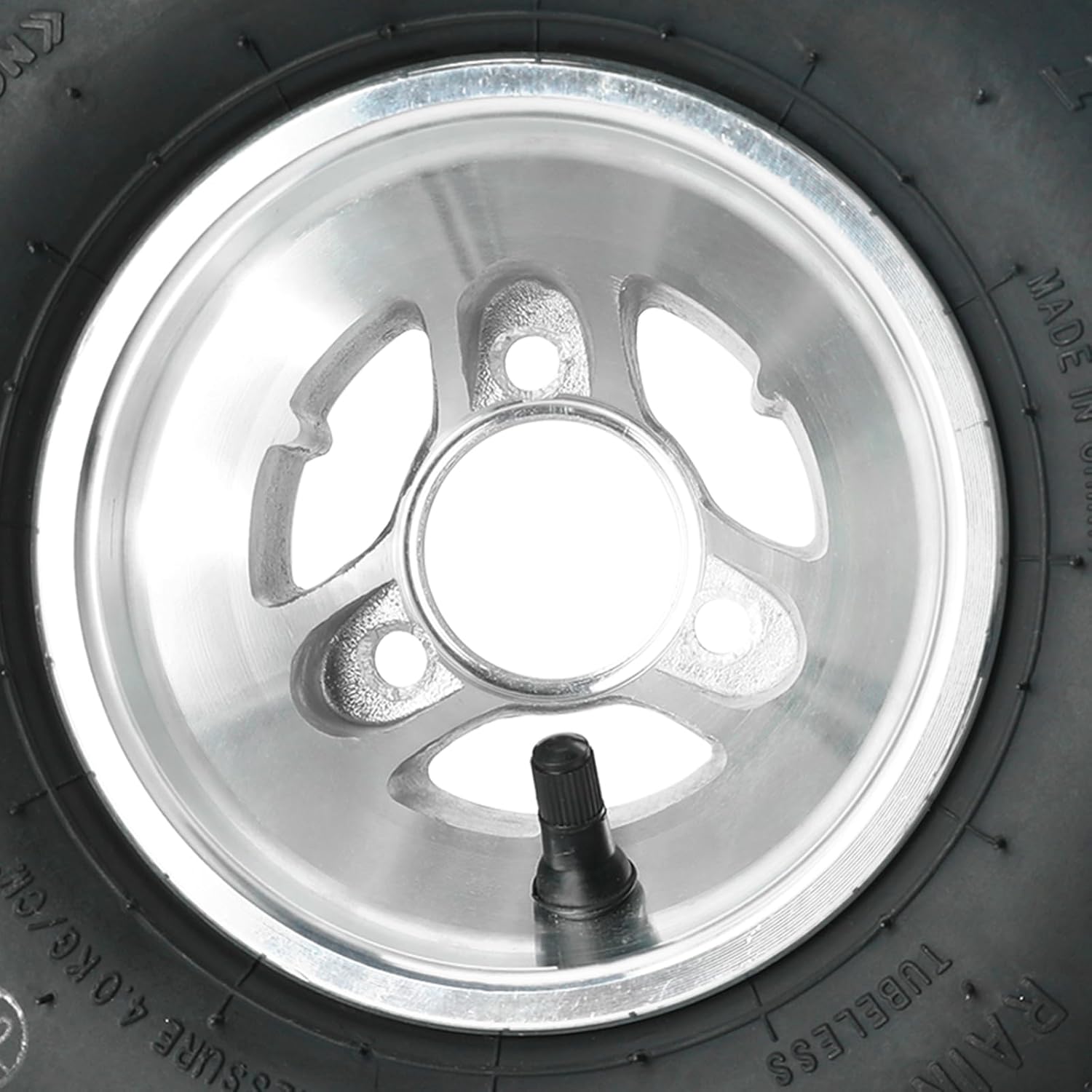 10x4.50-5 10x4.50x5 Go Kart Tire with Rim, 5" ATV Rain Tire and Wheel, 3 Stud 4ply, for Go Cart Mini Bike ATV UTV 4 Wheelers Quad Drift Trike Lawn Mower Racing Cart (Set of 2)