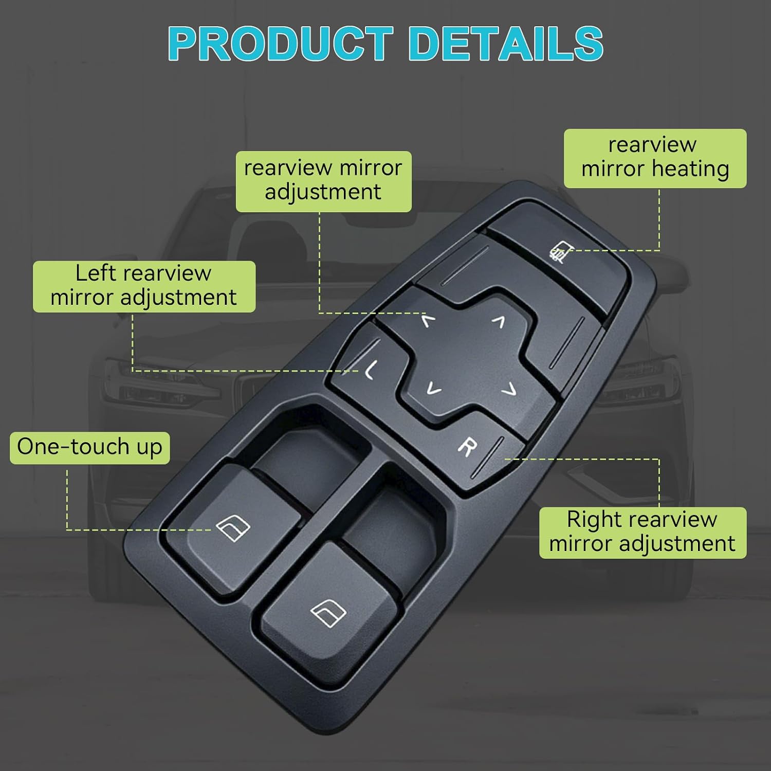 Driver-Side Power Window Switch Assembly (24201770, 24121822, 24533444) - Fits 2018-2024 Volvo VNL GEN 3 VNR, Includes Installation Tool
