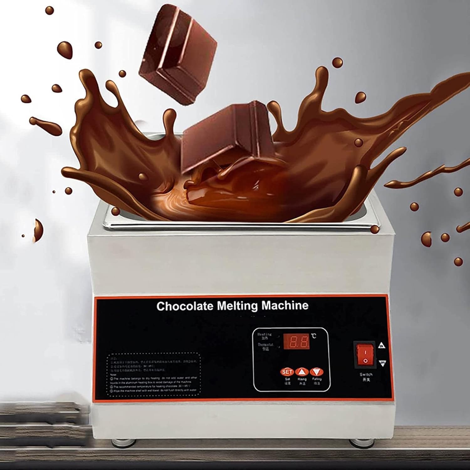 1/2/4 Grid Electric Chocolate Melting Machine,Air Heating Chocolate Melting Furnace, 12kg Capacity, No Need to Add Water, Heating Quickly and Evenly