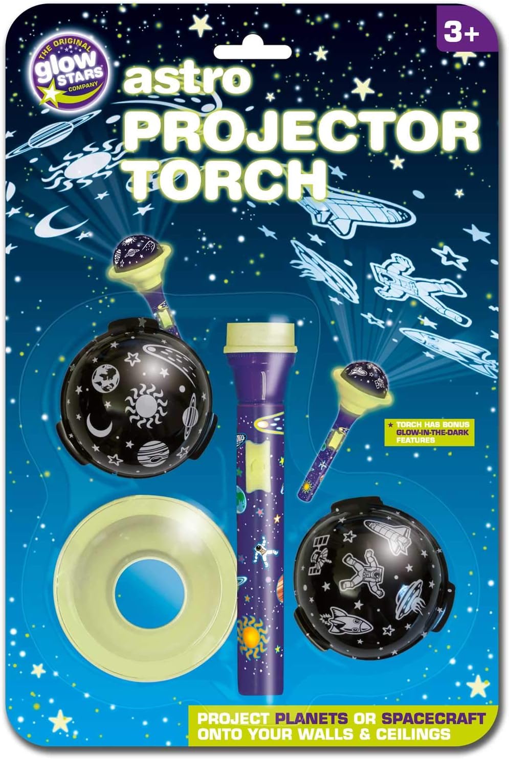 Brainstorm The Original Glowstars Company Astro Projector Glow in the Dark Torch