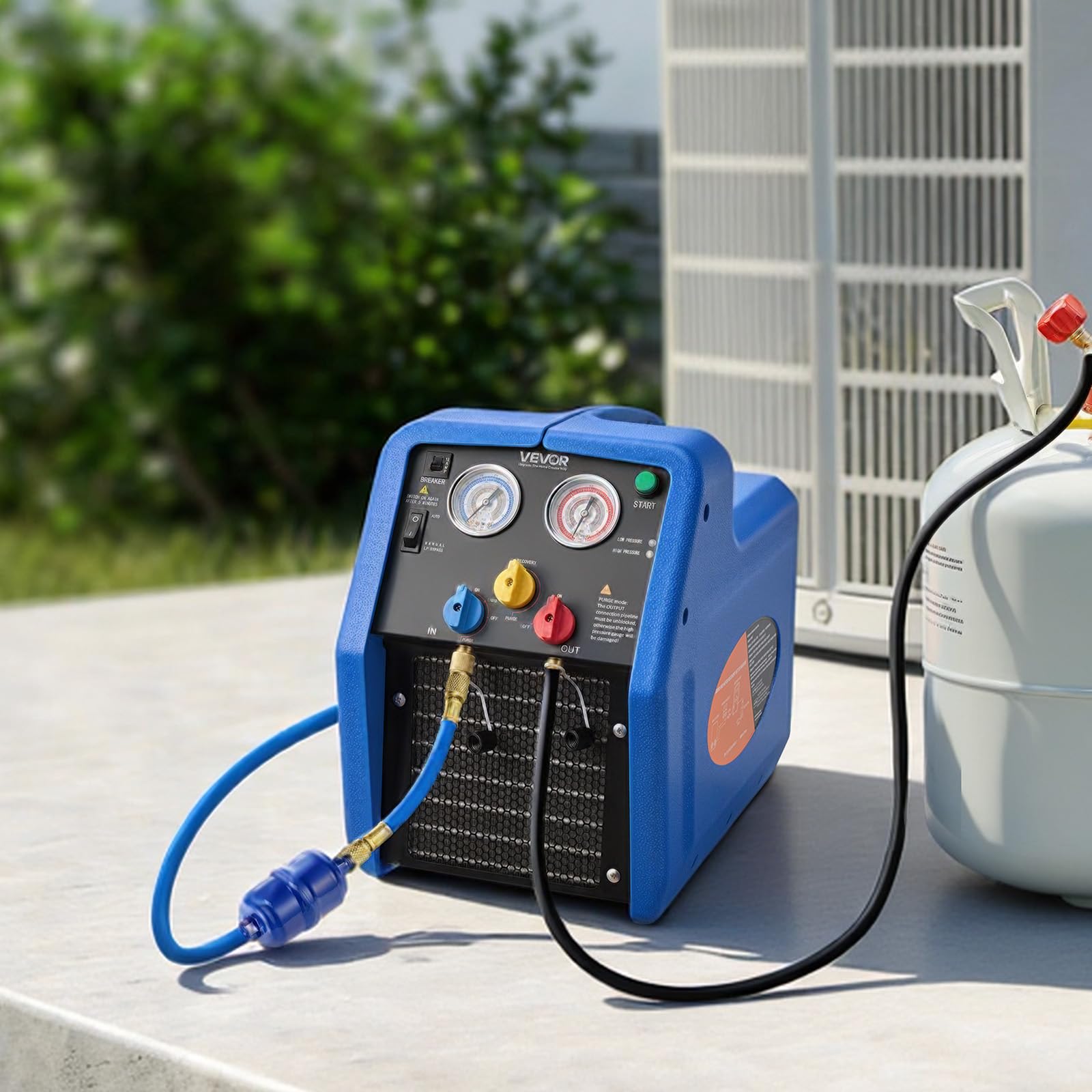 VEVOR Station de Récupération Fluides Frigorigènes Portable 3/4 HP, Récupérateur de Réfrigérant Monocylindre, pour CVC Résidentiel Climatisation Auto, Unité de Récupération pour Frigoriste 1450 tr/min