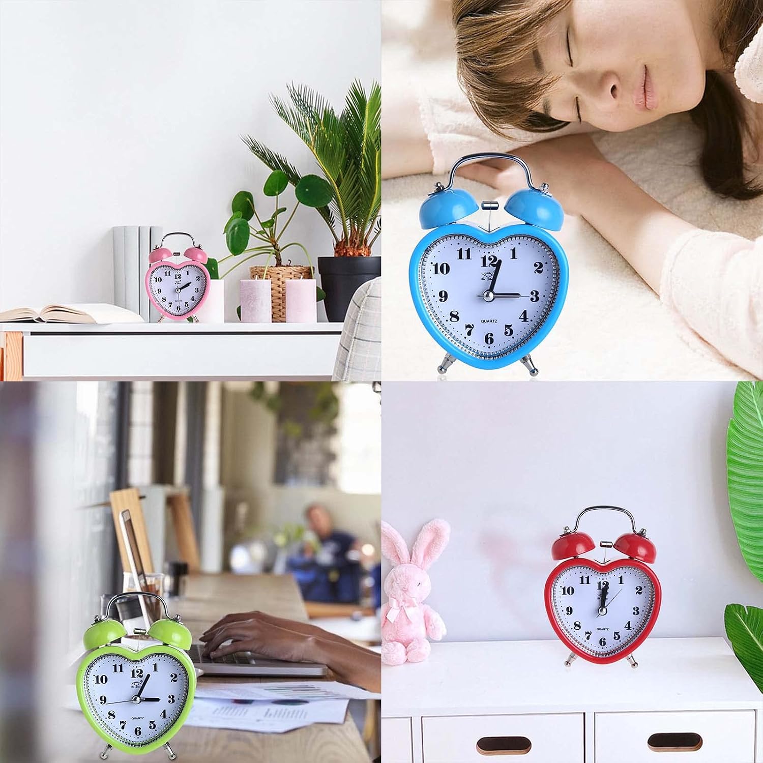 Heart Shape Alarm Clock Ticking Light for Time Clocks image 2