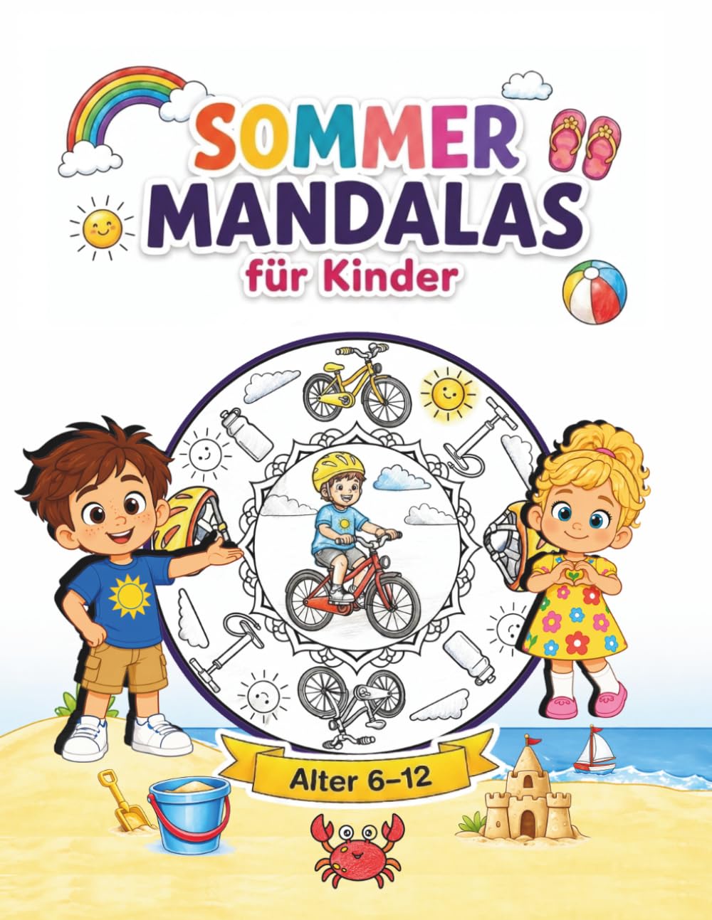Sommer Mandalas für Kinder 6–12 Jahre: Urlaubs Malbuch – Entspannende Muster, Meer, Sonne und Spaß