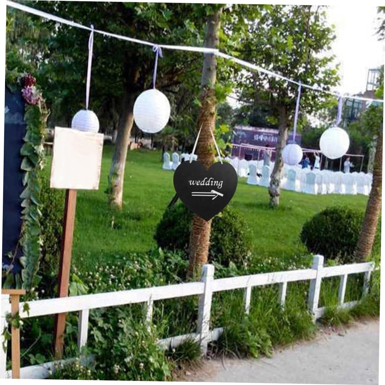Heart Chalkboard Sign for Wedding Chalkboard Message Board Jute Rope Decorative Hanging Blackboard