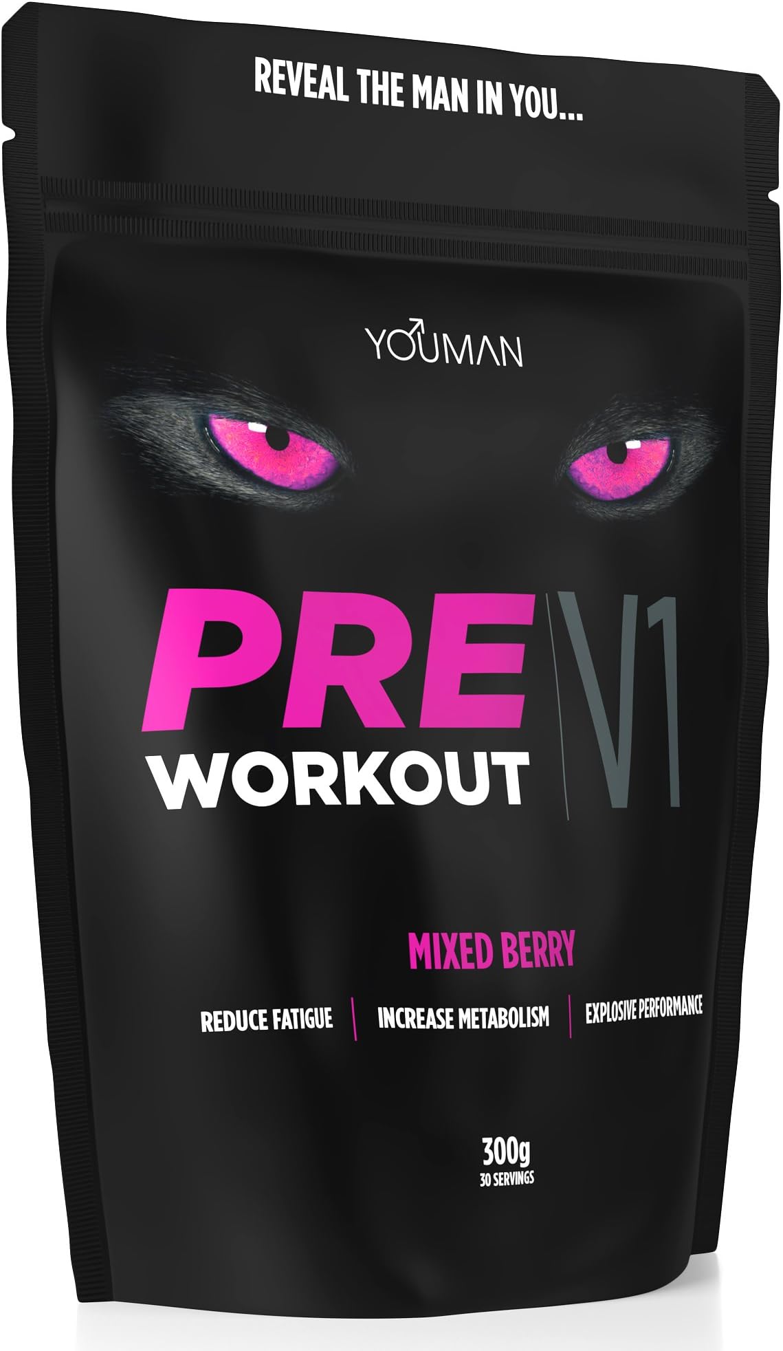 YouMan Pre Workout, 300 g, Mixed Berry