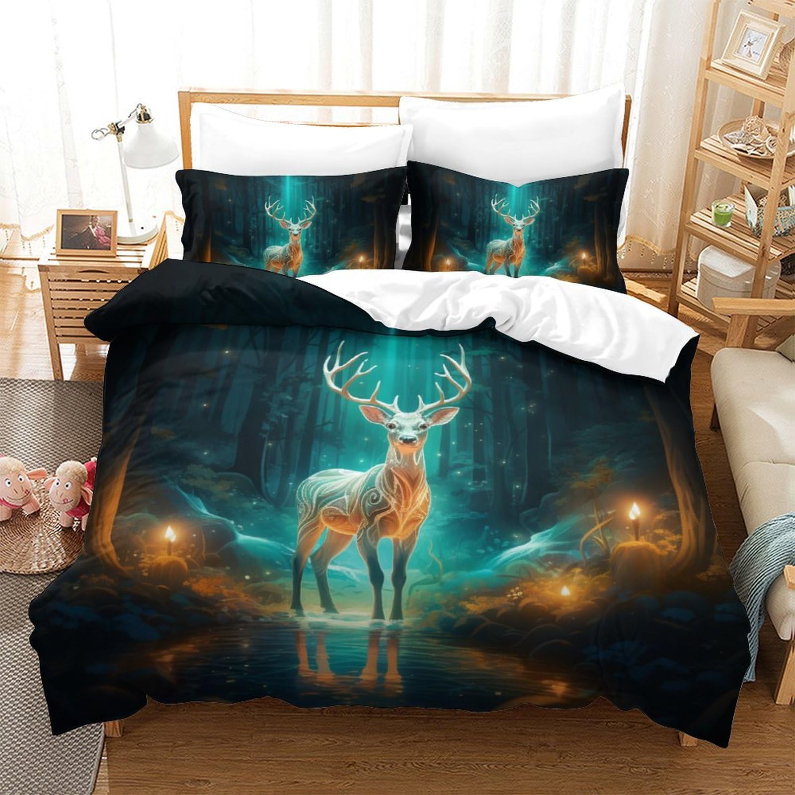 Housse de couette double Le Wapiti 2 pièces avec fermeture éclair de qualité supérieure