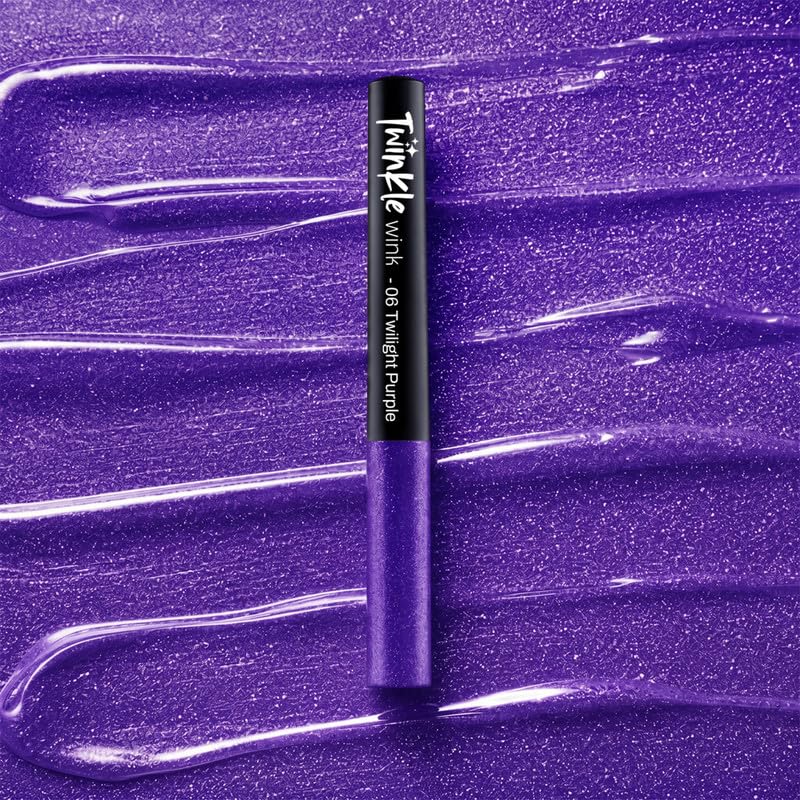 Image of MARS Twinkle Wink Glitter Eyeliner (1.6 ml) (06-TWILIGHT PURPLE) | Long-Lasting Sparkle Liquid Liner | Smudge-Proof, Quick-Dry Eye Makeup for Party, Wedding & Festival